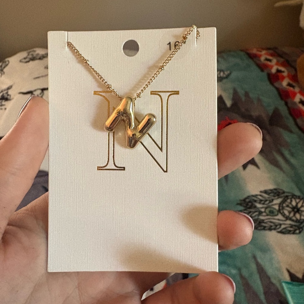 “N” Initial Bubble Necklace